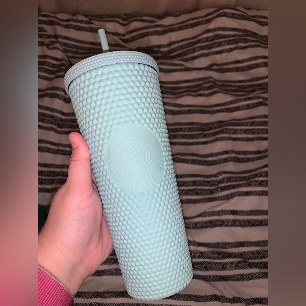 Baby Blue Matte Studded Starbucks Tumbler🩵
